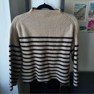 Rent the Runway Striped Beige and Black Sweater